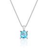 Anheng i hvitt gull, Swiss blue Topas - 8 mm