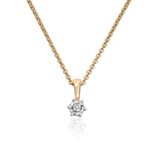 Anheng i gull, Rhodinerte detaljer med diamanter 0,01 ct.