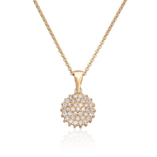 Anheng i gull, Rosett med zirkonia - 10 mm