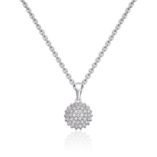 Anheng i hvitt gull, Rosett av zirkonia - 10,2 mm