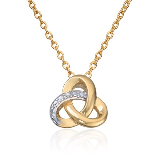 Anheng i gull, Knute med 0.003ct. Diamant - 8,3 mm