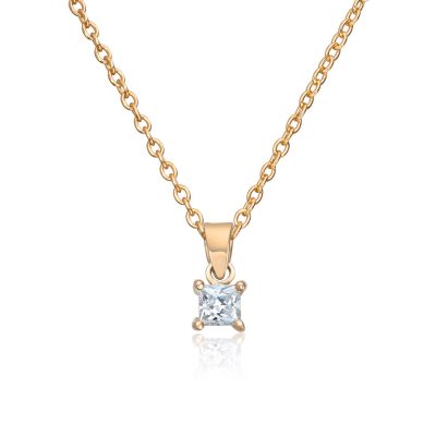 Anheng i gull, Princess cut Zirkonia - 5,2 mm