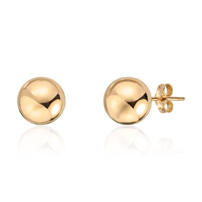 Øredobber i gull, Studs, kuleform - 8 mm