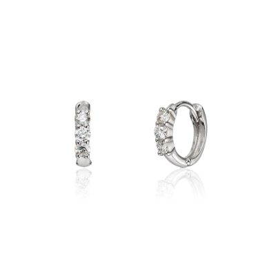 Øreringer i hvitt gull, Diamanter 0.18 ct, Ø8,6 mm - 2,2 mm