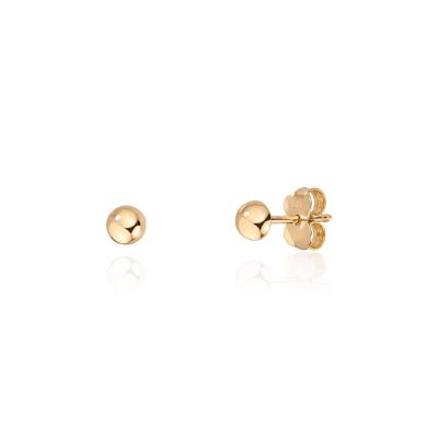 Øredobber i gull, studs i halvkuleform, Str. XS - 4 mm