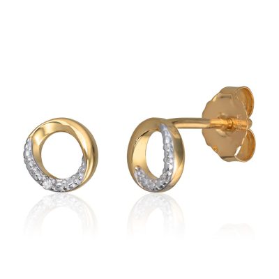 Ørepynt i gull, Diamant totalt 0.005ct. - 6,2 mm