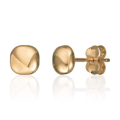 Øredobber i gull, Studs, Halvkule med blank overflate - 6,3 mm