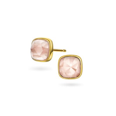 Øredobber i sølv med rosa opal KJÆRLIGHET