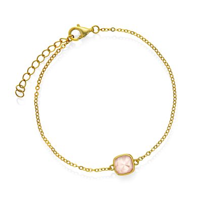Armbånd i sølv med rosa opal KJÆRLIGHET