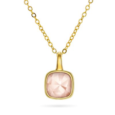 Smykke i sølv med rosa opal KJÆRLIGHET