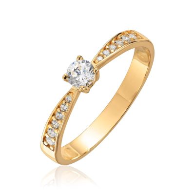 Ring i gull, zirkonia