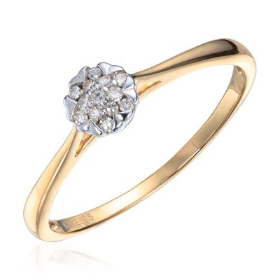 Ring i gull med diamanter 0.065 ct.