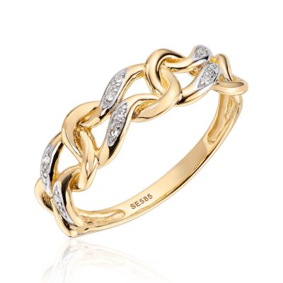 Ring i gull med diamanter 0,052 ct.