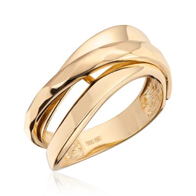 Ring i gull, tre deler - 9 mm