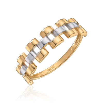 Ring i gull, 3-ledd - 6 mm