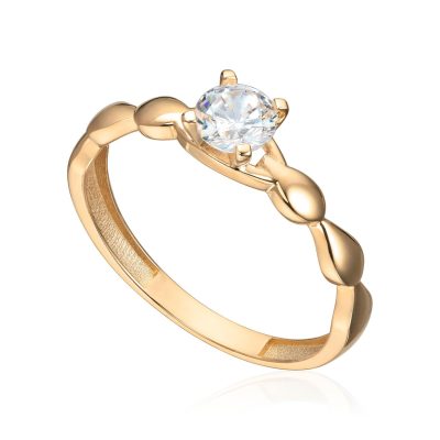 Ring i Gull, Solitær med Zirkonia
