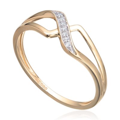 Ring i gull, Diamanter 0.032 ct.