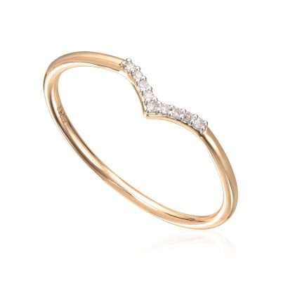 Ring i gull, Diamanter 0,07ct.