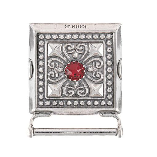 Veskestøl nr. 34 oksydert med rød stein bred