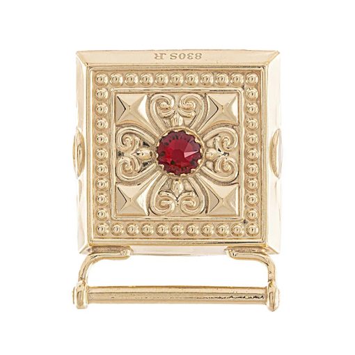 Veskestøl nr. 34 forgylt med rød sten bred