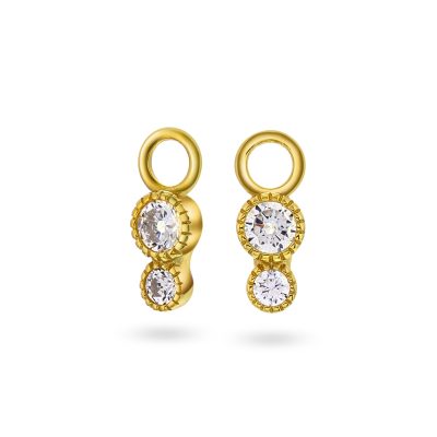 Duo charms i sølv med blank zirkonia