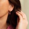 Drop charms i sølv med rosa zirkonia - Bilde 2