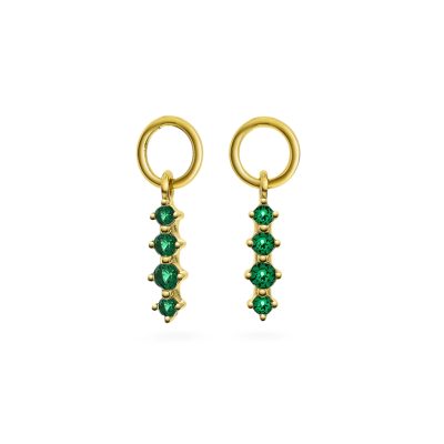 Glam charms i sølv med grønn zirkonia