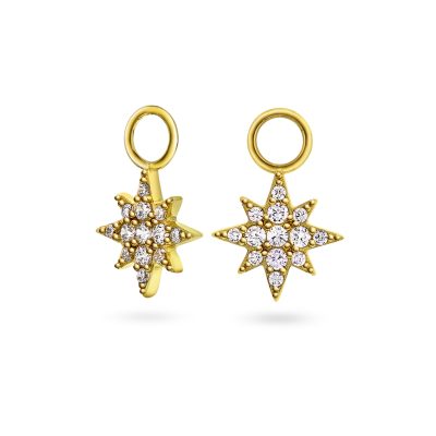 Star charms i sølv med blank zirkonia
