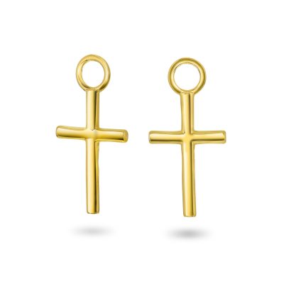 Golden cross charms i sølv