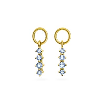 Glam charms i sølv med lys blå zirkonia