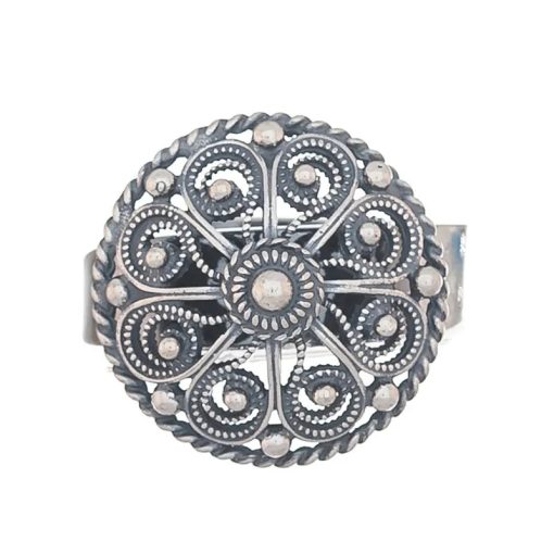 Bunadsring i oksidert sølv til Beltestakk og Vest- og Øst-Telemarksbunad fra Vossasylv 734100