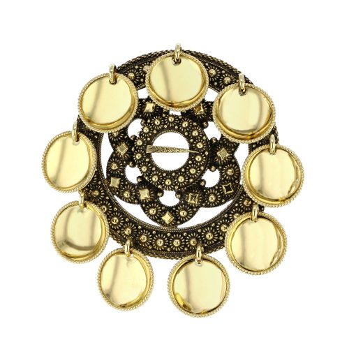 Slangesølje nr. 5 gammelforgylt med skåler