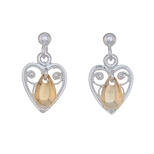 Ørepynt nr. 14, hjerte med dråpelauv