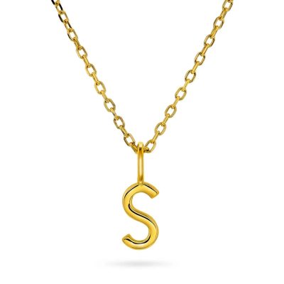 Letters smykke i 925 forgylt sølv S