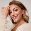 Pan Jewelry - Glitz hearts øredobber i forgylt sølv - Bilde 3