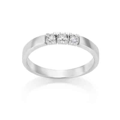 Allianse ring 0.03ct W P1 x 3