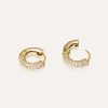Mockberg Pavé Everyday Medium Gold Hoops - Bilde 3