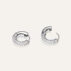 Mockberg Pavé Everyday Medium Silver Hoops - Bilde 3