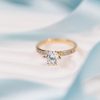 The crown ring gull LAB diamanter 1,20 ct. - Bilde 4