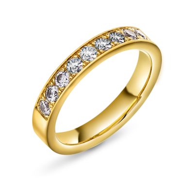 Radiant ring gull LAB diamanter 0,54 ct.