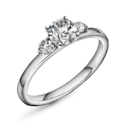 Princess ring gull LAB diamanter 0,95 ct.